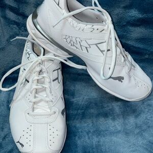 Puma White and Silver Sneakers